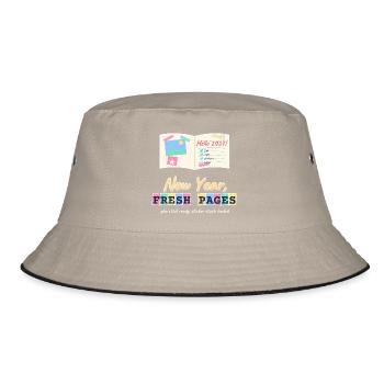 Neujahr Frische Seiten Junk Journal Scrapbooking - Bucket Hat - Khaki/Schwarz - Vorne