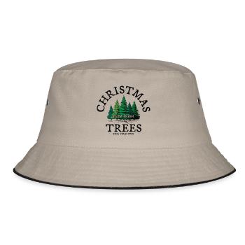 ChristmasTrees Farm Fresh Weihnachtsbäume - Bucket Hat - Khaki/Schwarz - Vorne