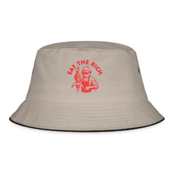 Eat the rich - Bucket Hat - khaki/black - Front