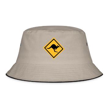 Australian Kangaroo Anmelden - Bucket Hat - Khaki/Schwarz - Vorne