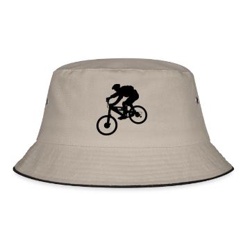 Biker - Bucket Hat - Khaki/Schwarz - Vorne