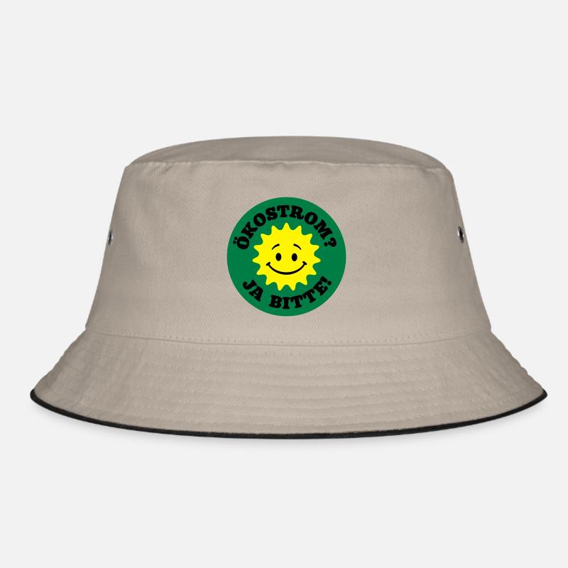 ökostrom ja bitte, atomkraft nein danke, bio öko - Bucket Hat - Khaki/Schwarz