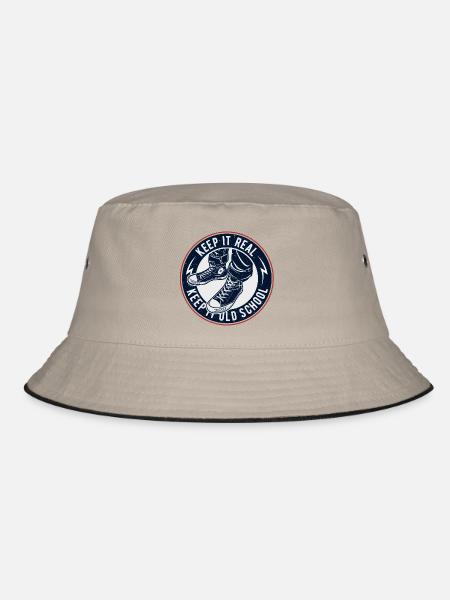 Keep It Oldschool - Bucket Hat - Khaki/Schwarz - Vorne