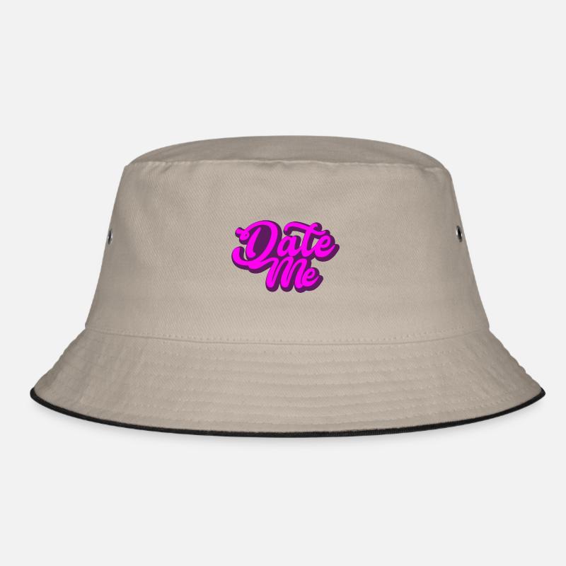 Date Me | Geschenk - Bucket Hat - Khaki/Schwarz