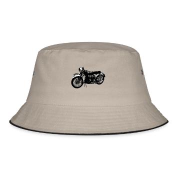 Klassisches Motorrad Black Shadow - Bucket Hat - Khaki/Schwarz - Vorne