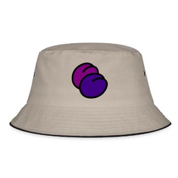 plum plum veggie vegetables fruits10 - Bucket Hat - khaki/black - Front