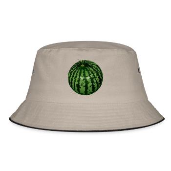 melon watermelon watermelon veggie gemues - Bucket Hat - khaki/black - Front