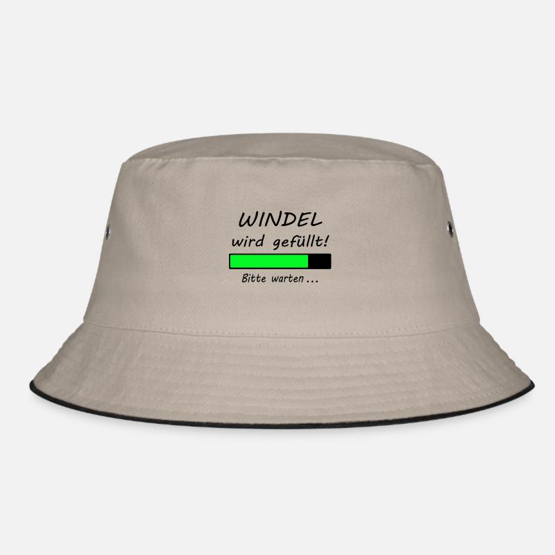 Windel wird gefüllt Bitte warten Ladebalken Baby - Bucket Hat - Khaki/Schwarz