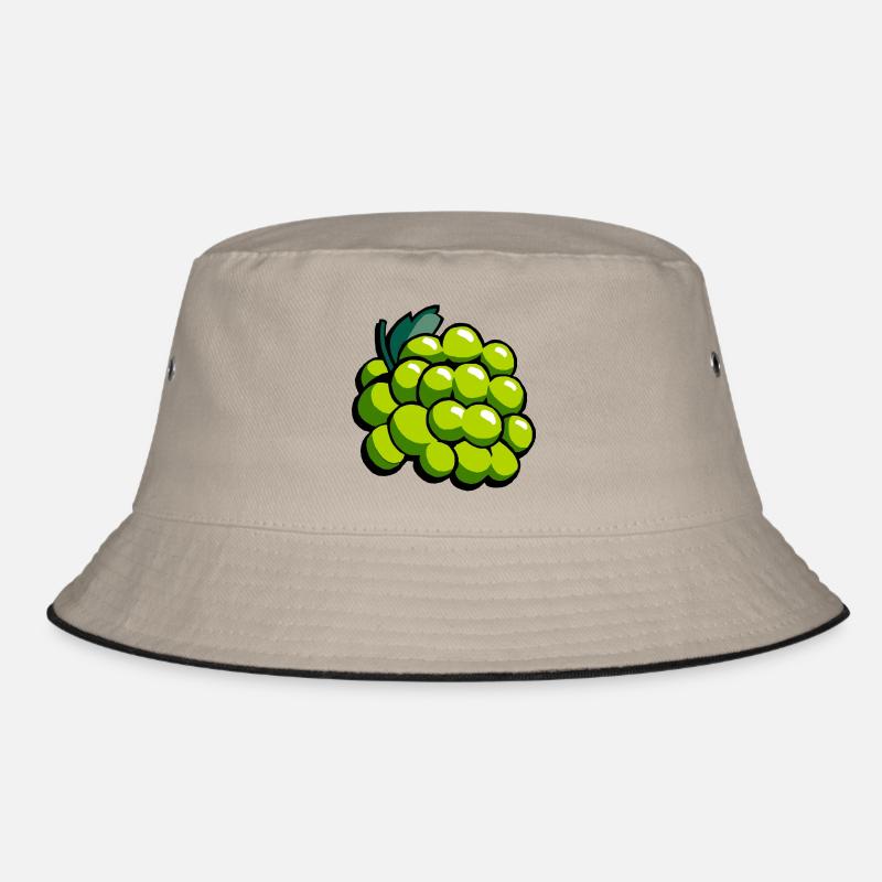 Trauben - Bucket Hat - Khaki/Schwarz