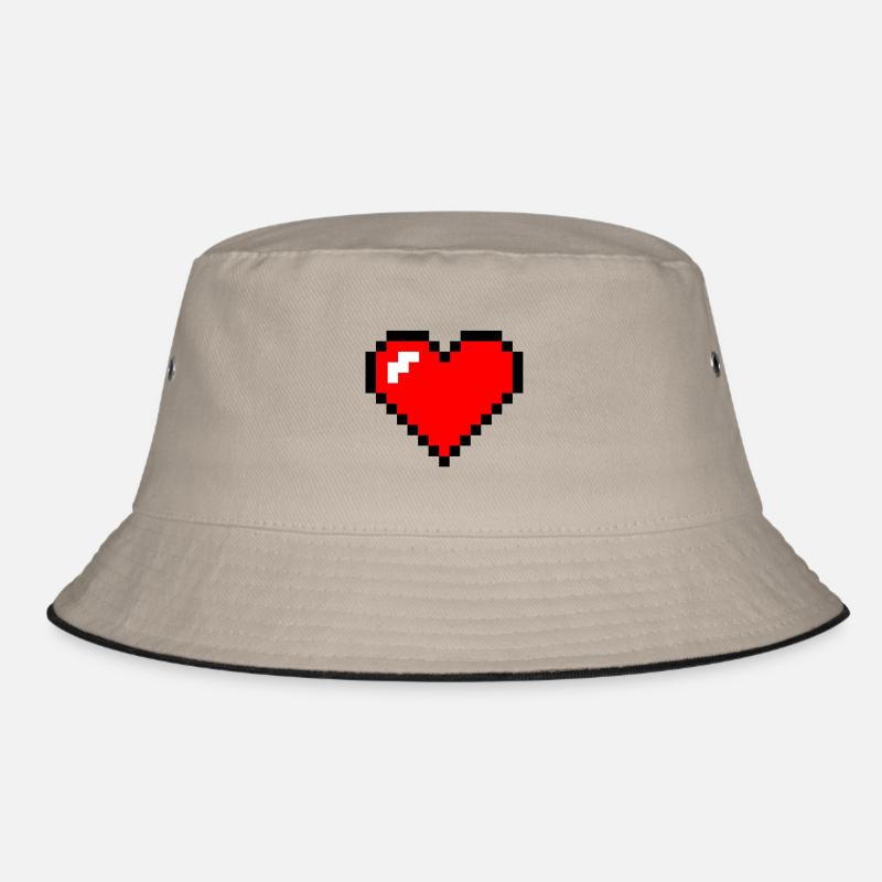 pixel herz Bucket Hat