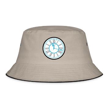 clock time clock time hourglass hourglass33 - Bucket Hat - khaki/black - Front