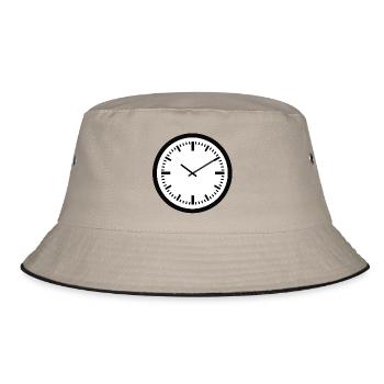 clock time clock time hourglass hourglass76 - Bucket Hat - khaki/black - Front