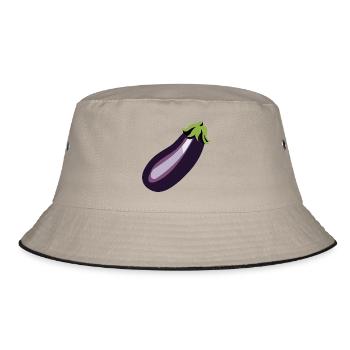 aubergine - Bucket Hat - khaki/black - Front