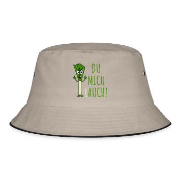 Leek with saying you leek me in green - Bucket Hat - khaki/black - Front