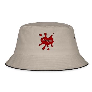 Stain ooops dark red - Bucket Hat - khaki/black - Front
