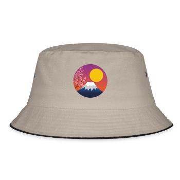 Mount Fuji manga - Bucket Hat - khaki/black - Front