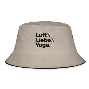 Luft & Liebe & Yoga - Bucket Hat - Khaki/Schwarz - Vorne