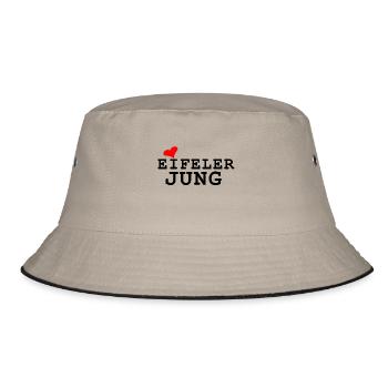 Eifeler Jung T-Shirts - Design | Eifeler Orginal - Bucket Hat - Khaki/Schwarz - Vorne