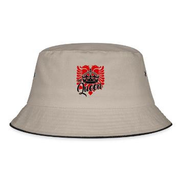 albanischer adler für eine albanische queen - Bucket Hat - Khaki/Schwarz - Vorne
