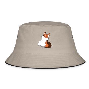renard avec des lunettes idée cadeau idée nerd - Bob - kaki/noir - Devant