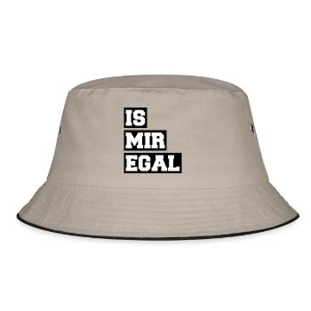 IS MIR EGAL - Bucket Hat - Khaki/Schwarz - Vorne