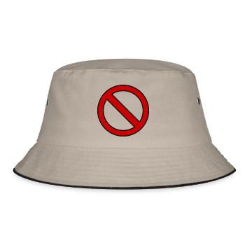 Verboten Schild Geschenk Idee - Bucket Hat - Khaki/Schwarz - Vorne