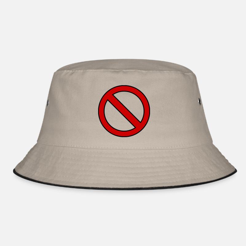Verboten Schild Geschenk Idee - Bucket Hat - Khaki/Schwarz