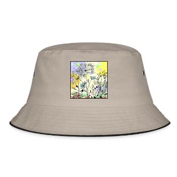 Dandelions in the meadow - Bucket Hat - khaki/black - Front