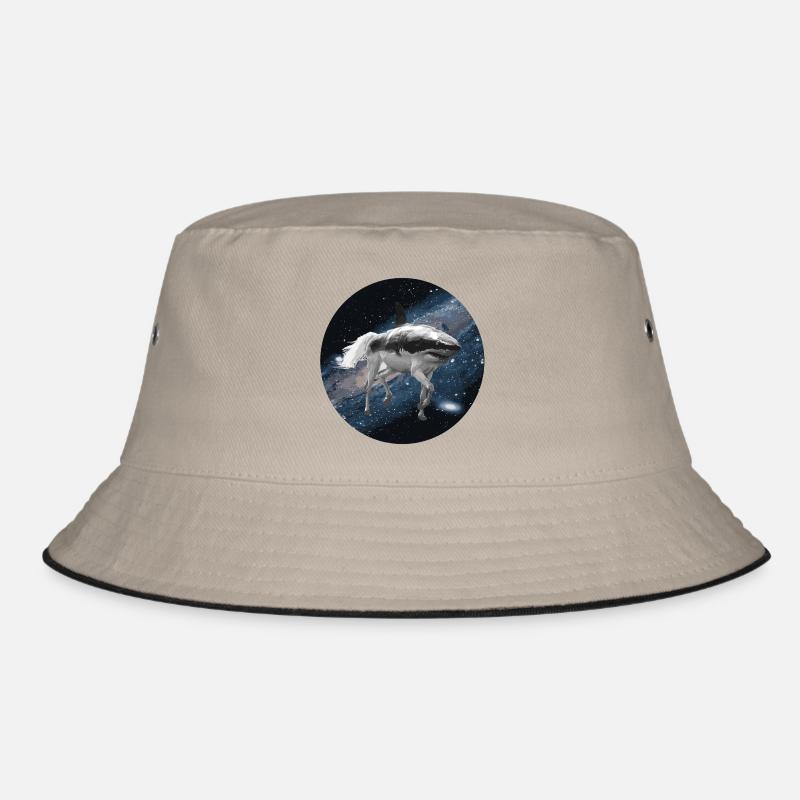 Shark horse in outer space Bucket Hat