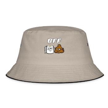 BFF - Best friends for ever - Geschenkidee Freunde - Bucket Hat - Khaki/Schwarz - Vorne