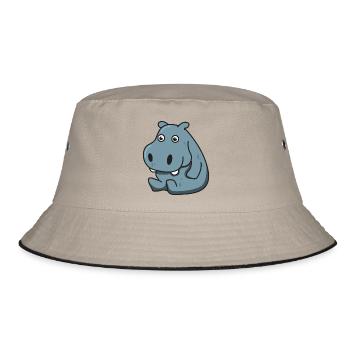 Hippopotame cadeau Hippo animal comique enfant mignon - Bob - kaki/noir - Devant