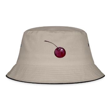 Kirsche - Bucket Hat - Khaki/Schwarz - Vorne