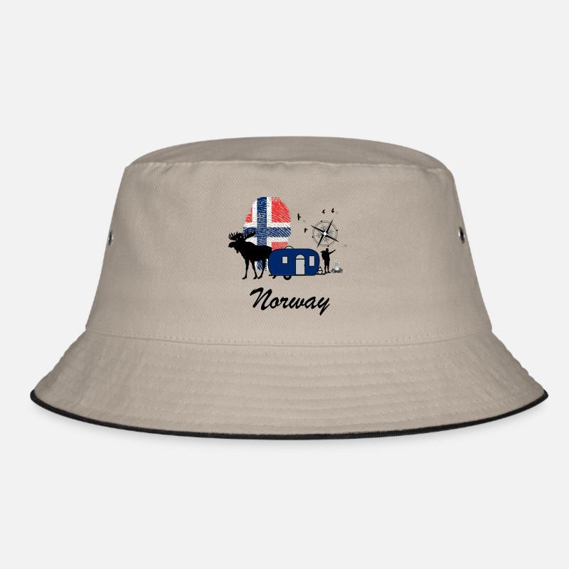 Norwegen Reise Liebe Norway Geschenk Idee schwarz - Bucket Hat - Khaki/Schwarz