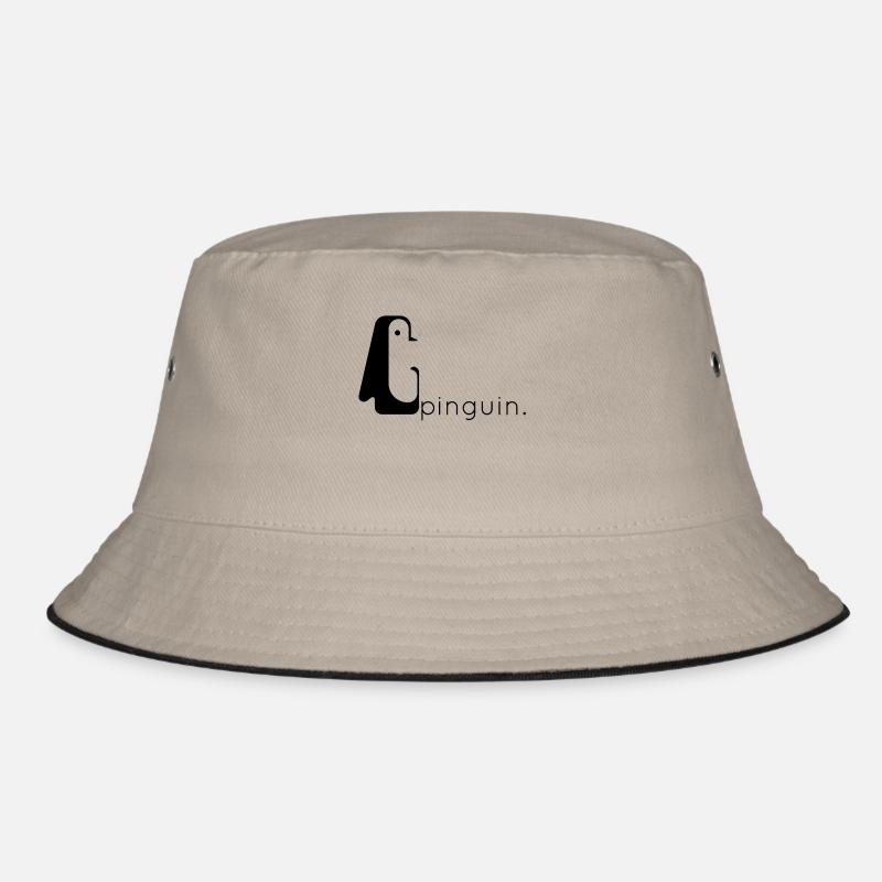 pinguin. - Bucket Hat - Khaki/Schwarz