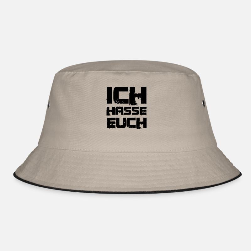 ich hasse euch - Bucket Hat - Khaki/Schwarz