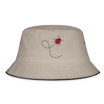 line dashed path path ladybug small sues - Bucket Hat - khaki/black - Front