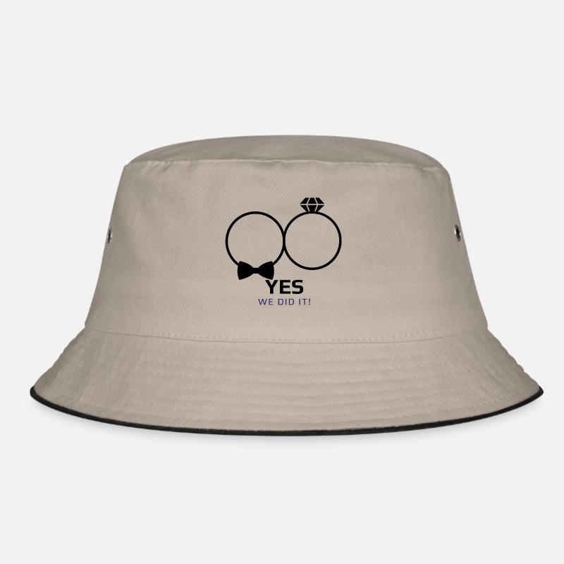 Hochzeit we did it - Bucket Hat - Khaki/Schwarz