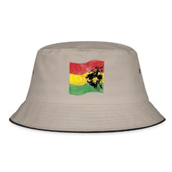 Lion Reggae Flag - Bucket Hat - khaki/black - Front