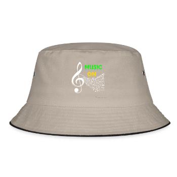 Music ON - Bucket Hat - Khaki/Schwarz - Vorne