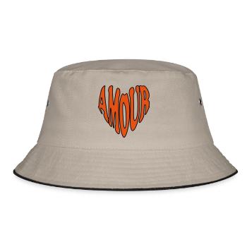 AMOUR heart - Bucket Hat - khaki/black - Front