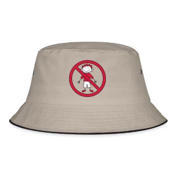 verboten schild zone keine kind gemalt kritzel com - Bucket Hat - Khaki/Schwarz - Vorne