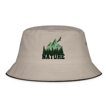Nature...Natur im Nationalpark - Bucket Hat - Khaki/Schwarz - Vorne