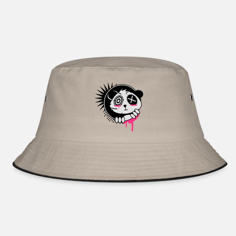 Ein Sticker mit Panda Bär Kopf Bucket Hat