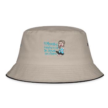 Schwangerschaft Schwanger Baby - Bucket Hat - Khaki/Schwarz - Vorne