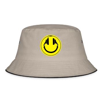 Headphones smiley wire plug - Bucket Hat - khaki/black - Front