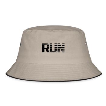 Run lauf - Bucket Hat - Khaki/Schwarz - Vorne