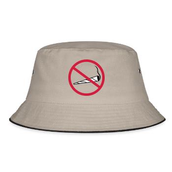 joint verboten schild zone keine clipart logo hanf - Bucket Hat - Khaki/Schwarz - Vorne