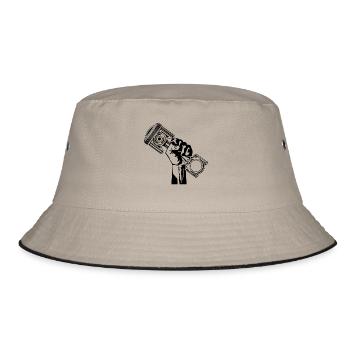 Engine, tuning, repair, workshop - Bucket Hat - khaki/black - Front