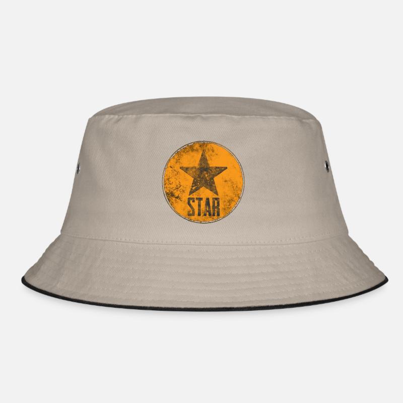 Étoile rustique avec motif « STAR » - Bob - kaki/noir