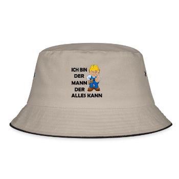 der Mann der alles kann - Bucket Hat - Khaki/Schwarz - Vorne
